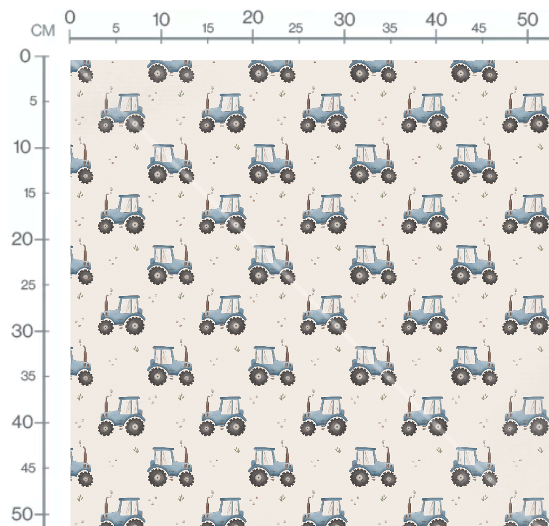 Blue Cream Tractor by Autumn River Studio