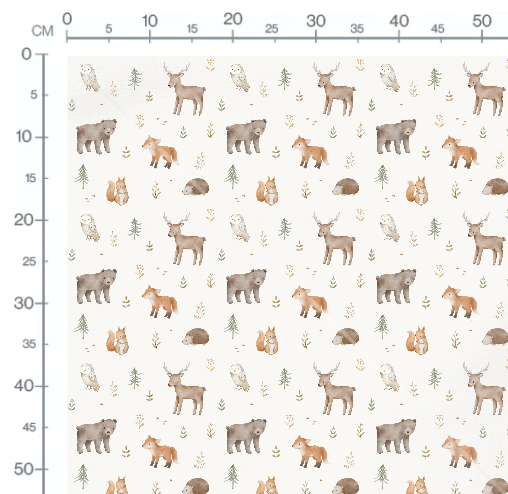 Forest Animals Off White by Autumn River Studio