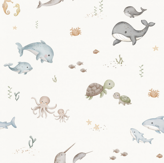 Sea Life OffWhite by Autumn River Studio