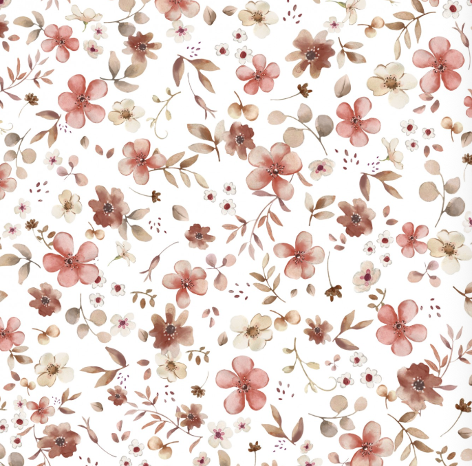 Floral Lotta Red White Medium by Autumn River Studio