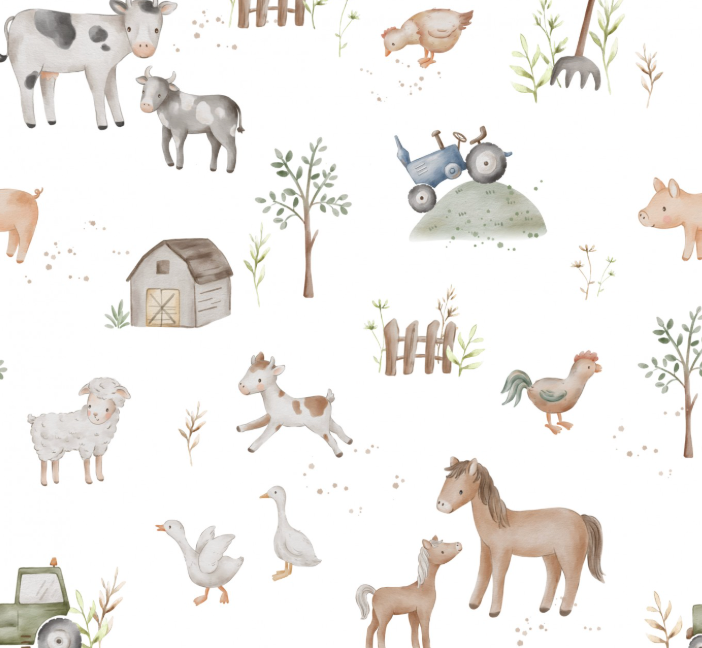 On The Farm White by Autumn River Studio