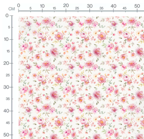 Floral Leigh Pink OffWhite Medium by Autumn River Studio