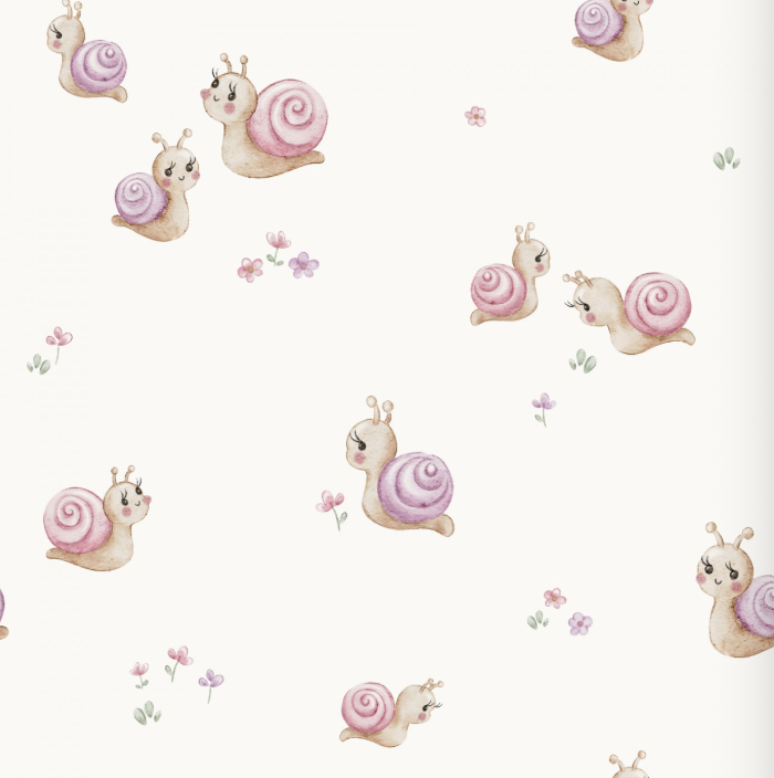 Girl Snails OffWhite Medium by Autumn River Studio