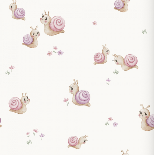 Girl Snails OffWhite Medium by Autumn River Studio