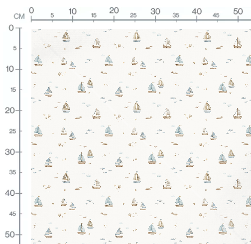 Sailboats OffWhite Medium by Autumn River Studio