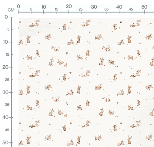 Rabbit Field Brown OffWhite Medium by Autumn River Studio