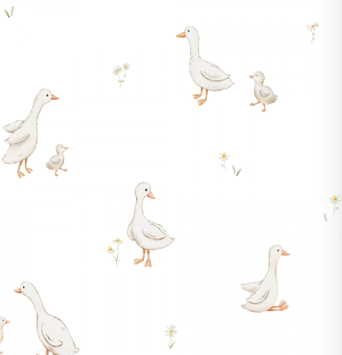 Geese White Medium by Autumn River Studio