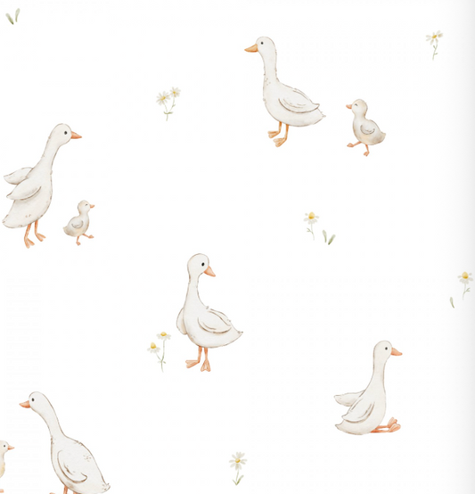 Geese White Medium by Autumn River Studio