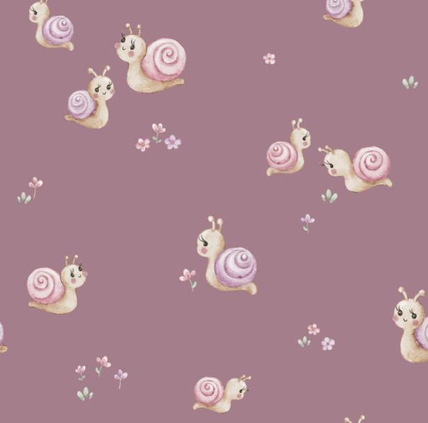 Girl Snails Grape Medium by Autumn River Studio