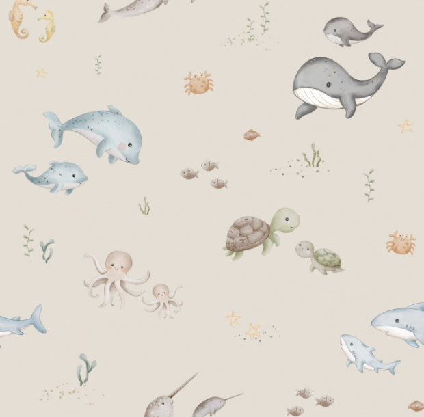 Sea Life Ecru by Autumn River Studio