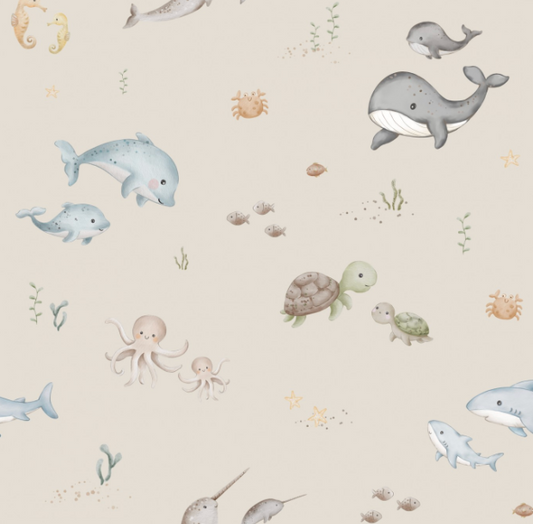 Sea Life Ecru by Autumn River Studio