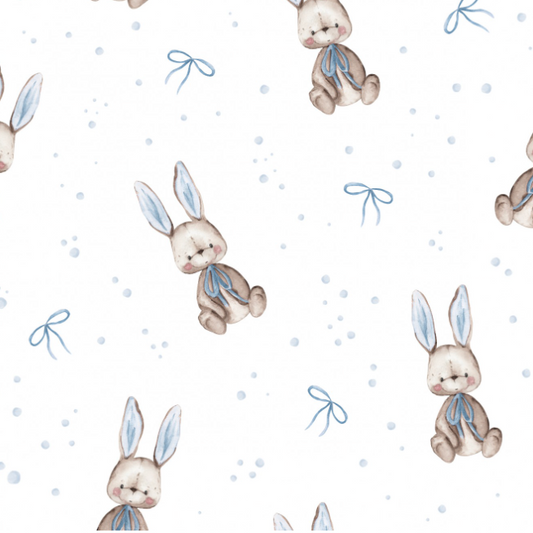 Bunny with a blue bow by Pookys World